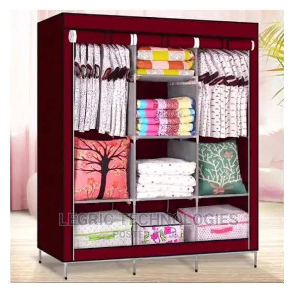 Portable 3 layer wardrobe